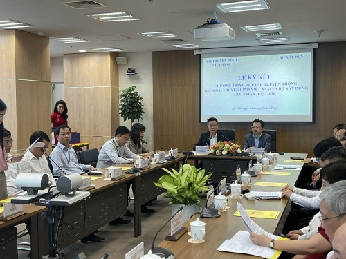 Bộ Xây dựng và Đài truyền hình Việt Nam ký kết chương trình hợp tác truyền thông giai đoạn 2022 - 2026