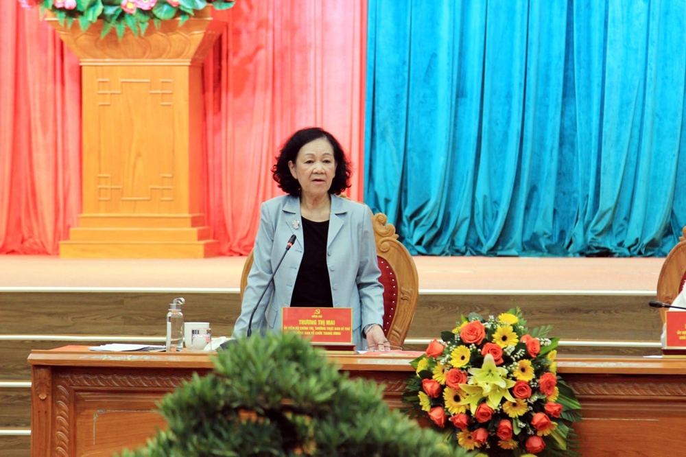 Thường trực Ban Bí thư, Trưởng Ban Tổ chức Trung ương Trương Thị Mai làm việc với Tỉnh ủy Bình Định