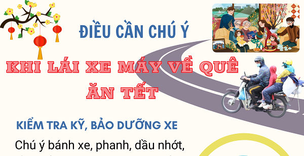 Điều cần chú ý khi lái xe máy về quê ăn Tết